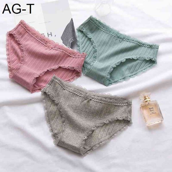 

607 long term middle waist lace cotton crotch girl's underwear women's large, Black;pink