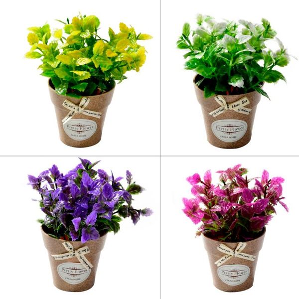 

plastic fake flowers with vase bonsai artificial set primrose for home garden farmhouse art decoration mini silk flower decorative & wreaths