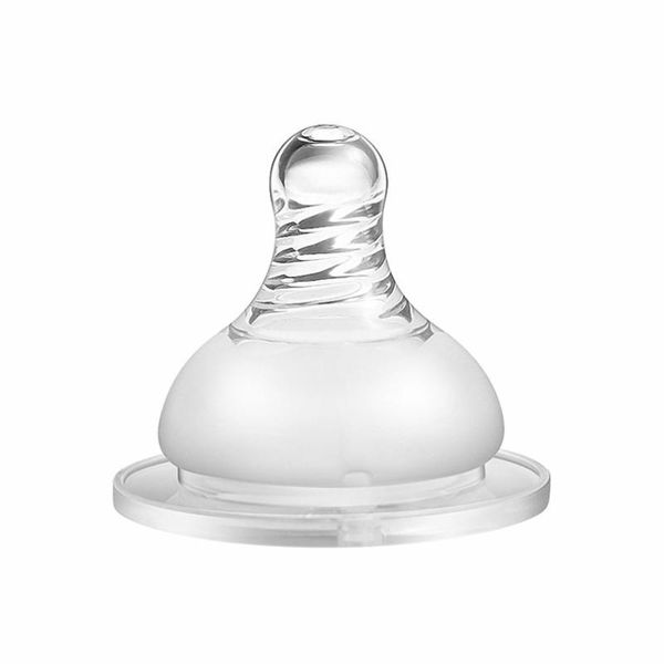 

pacifiers# 1pc wide-neck liquid silicone flexible baby pacifier stretchable transparent non-toxic spiral scrub design nipple feeder