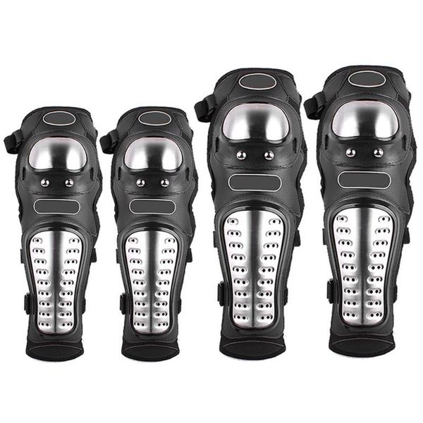 

motorcycle armor knee pads elbow kneepad stainless steel moto guards anti-fall protective