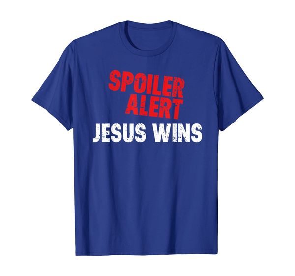 

spoiler alert jesus wins t-shirt, White;black