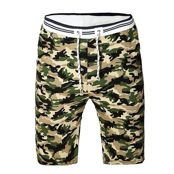 

men's jeans summer beach camouflage fashion slim fit five point casual pants, Blue