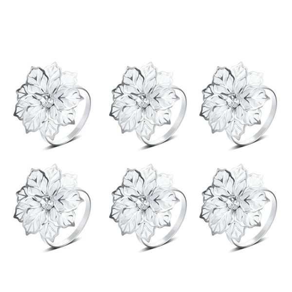 

napkin rings 6 pieces alloy with hollow flower holder adornment exquisite