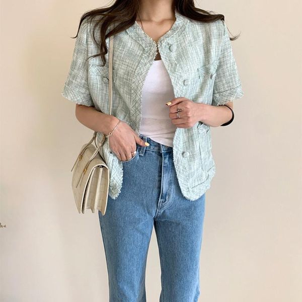 

women's jackets wool blends coat winter 2021 autumn fashion elegant mother turtleneck plaid slim tweed woolen outerwear, Black;brown