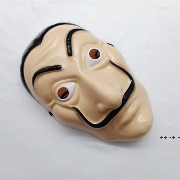 La Casa De Papel Maschera a pieno facciale in plastica Salvador Dali Costume Movie Mask per Halloween realistico ZZE11538