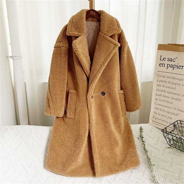 

zadorin winter thick warm solid teddy coat women high street oversized pink faux lamb fur coat ladies long faux fur jacket 211022, Black