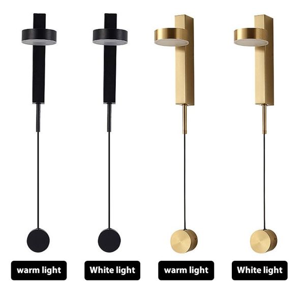 

wall lamp nordic minimalist indoor rotation dimming switch led light decor sconce livingroom golden luminaire