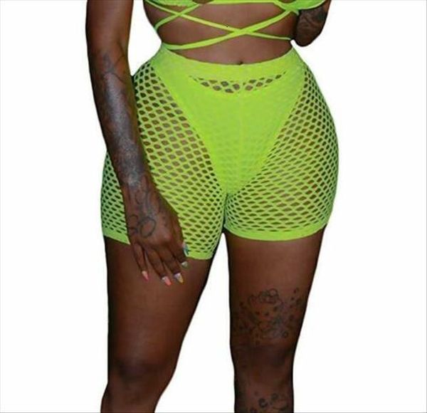 

see through bikini women short cover up stretch mesh fishnet bottoms plus size ladies loose beachwear swimwear, White;black