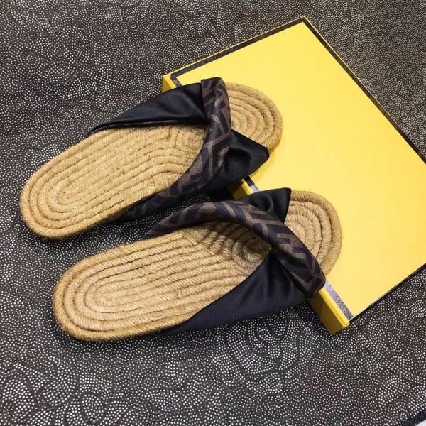 

slippers shoes women summer fashion flats casual silk rope zapatos de mujer, Black