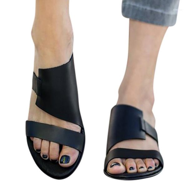 

slippers sagace retro womens flats open toe ankle shoes roman ladies shoe beach women's slipper slippers11, Black