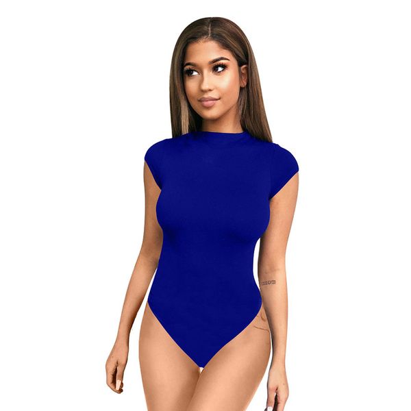 

summer women bodycon romper fashion o-neck short sleeve high waist white bodysuit lady back zipper black bodysuit body rojo 210414, Black;white