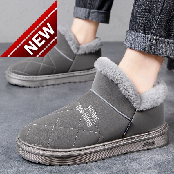 

snow men's winter plush warm thickened martin one work dress boots bread shoes high anti slip flat, Black