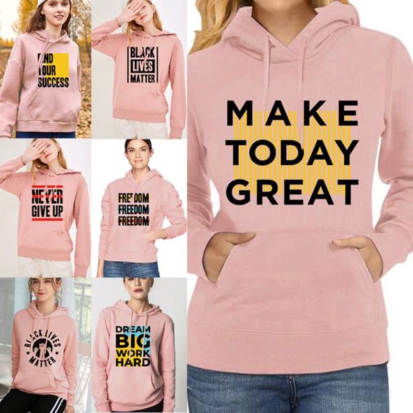 

men's hoodies & sweatshirts letter print women long sleeve sweatshirt hoodis pocket loose fashion teenagers streetwear casual spring au, Black