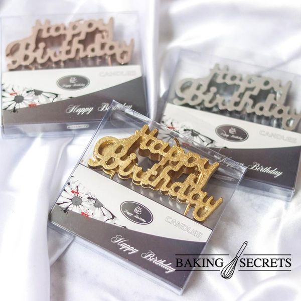 

other festive & party supplies happy birthday candle box with gold letters