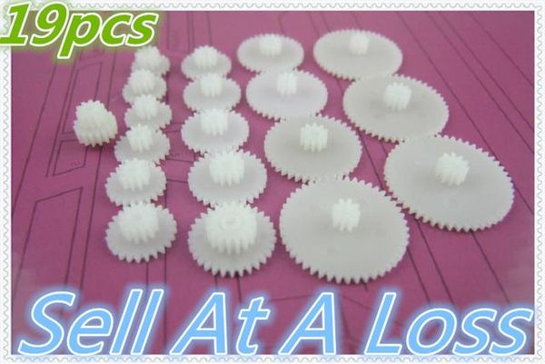 right hand ring UK - Gears 19pcs lot K007B General Plastic Gear Set Double Deck Deceleration DIY Transmission Toy Car Parts Sell At A Loss USA Belarus