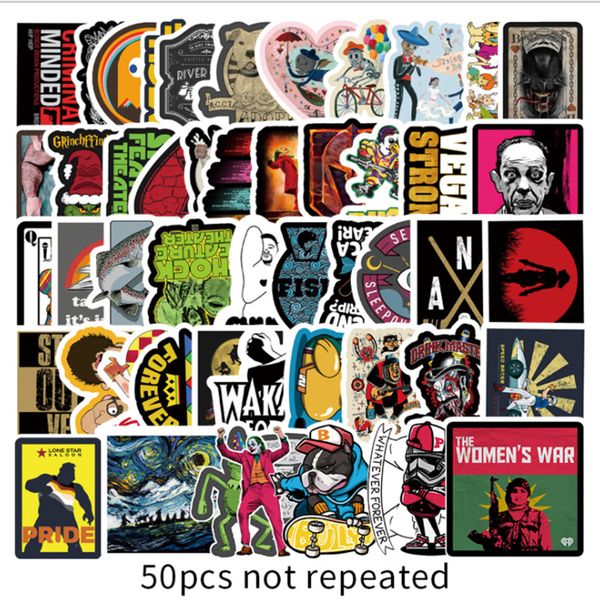 

50 pcstrendy personality decoration graffiti waterproof skateboard travel suitcase phone lapluggage stickers cute kids girl