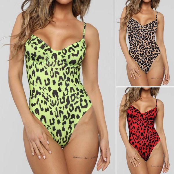 

biquini swimwear women high waist bikini 2021 one-piece swimsuit leopard print backless set sport beachwear suits