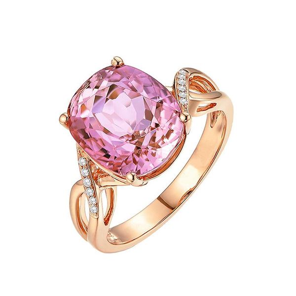 

wedding rings fashion natural pink crystal engagement ring romantic women give friends birthday gifts, Slivery;golden