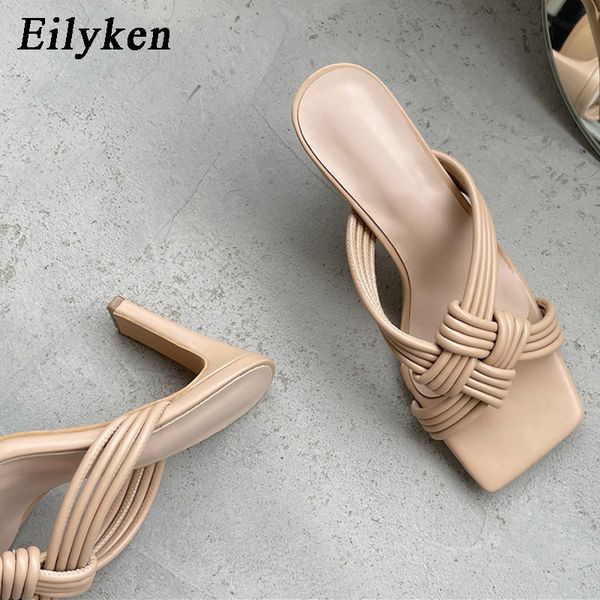 

eilyken 2021 women slippers new women weave slides heel leisure summer outdoor beach flip flop ladies sandals adgagsdgssd, Black