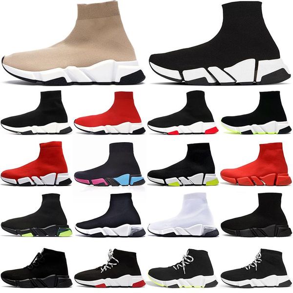 

sock shoes mens running shoe women platform sneakers graffiti triple black beige glitter pink fashion clear sole lace-up sports outdoor 36-4