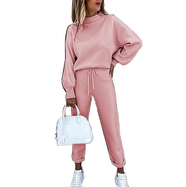 

women's tracksuits casual cotton 2 two piece set women tracksuit pocket long sleeve sweatshirt+sweatpants pants sets loose outfits stre, Gray