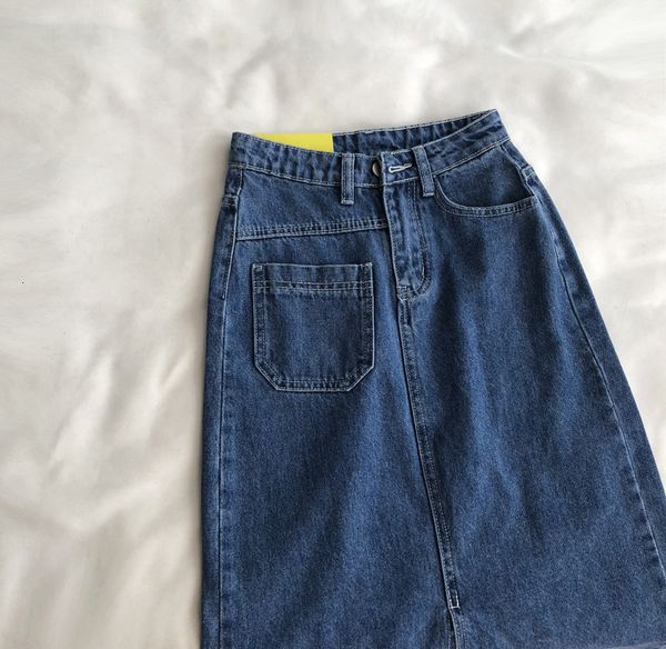 

skirts high waist front split denim women's thin a-line half body skirt hip wrap skirt style, Black