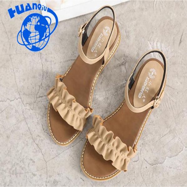 

retro shoes female summer 2021 woman flat students thick sandals wyq53, Black