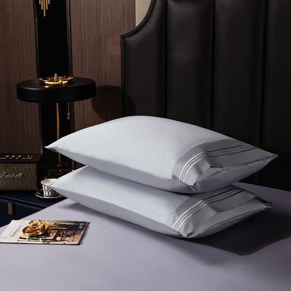 

pillow case 100% cotton high-grade solid color 600tc home el cover brief style pillowcase 48*74cm