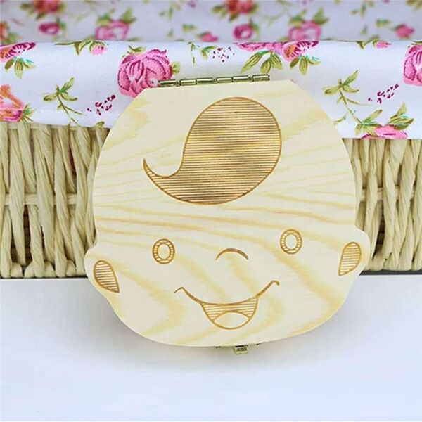 2022 Baby Tooth Box Storage Kids Save Milk Denti Scatole di legno Ragazzi Ragazze Image Organizer Denti decidui caso Creativo Bambino natale