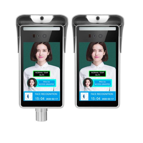

facial recognition system body temperature measurement face and machine