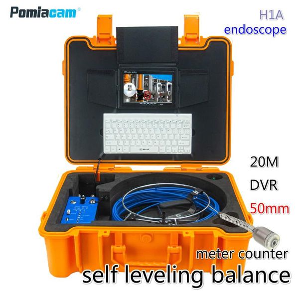 

50mm self leveling balance pipe locating video inspection camera system keyboard dvr 7'lcd abs case sewer endoscope ip cameras