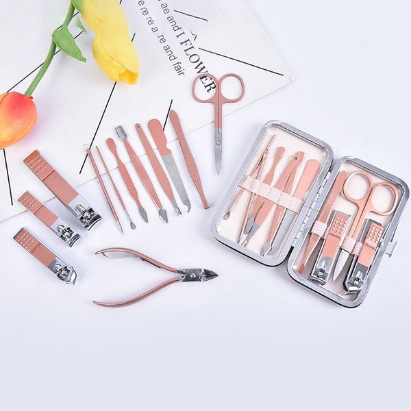 

nail art kits 10/12 pcs manicure clipper pedicure set portable travel kit cutter tool