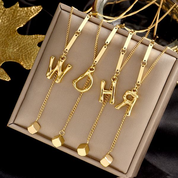 

personalized 26 intial letter alphabet constellation pendant necklaces custom stainless steel gold color a-z necklace chain fashion jewelry, Silver