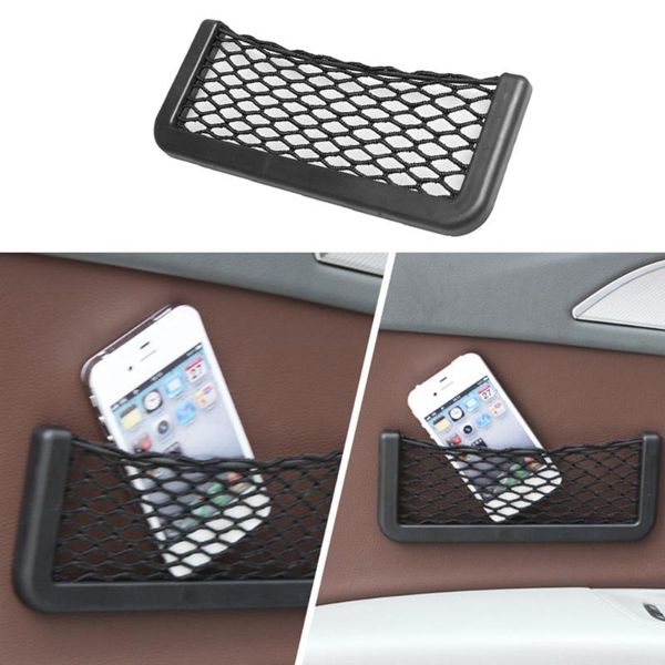 

car organizer 2021 net pocket storage bag seat side back phone holder 1pcs