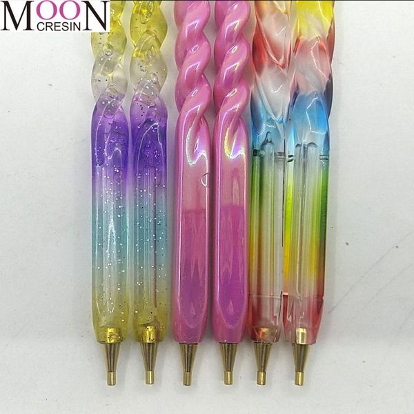 

diamond painting pen cross stitch point drill mosaic tool kits rainbow colorful with chain embroidery accessories wax