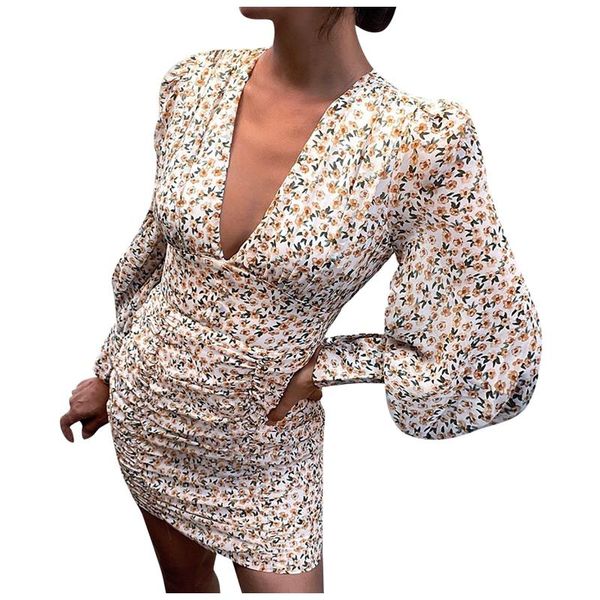 

casual dresses women summer dress vintage bohemia flowers printed bodycon gown evening party lantern sleeve vestidos v-neck robe, Black;gray