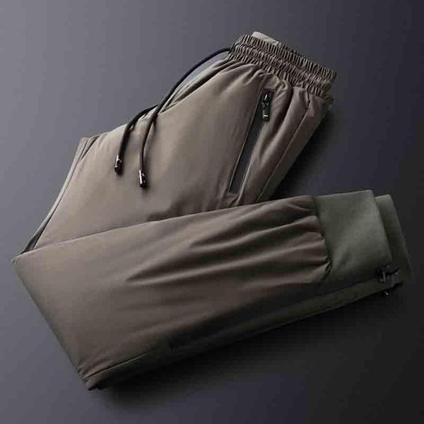 

men's pants down windproof and cold-resistant thickening outer wear white duck fashion sports trousers for winter, Black