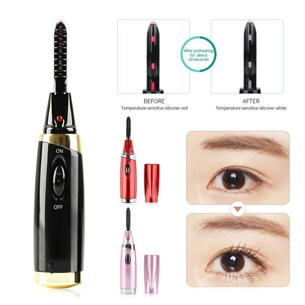 

eyelash curler electric portable heating clip long lasting curl brush makeup tools battery