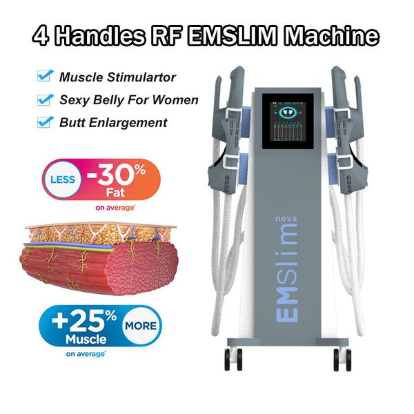 4 Griffe RF Emslim Hiemt Schlankheitsmaschine Elektromagnetische Muskelstimulation Fettverbrennung Körperformung Heben Gesäß Arm Oberschenkel Bauch
