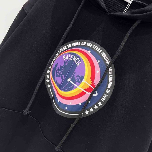 

luxury brand hoodie printed fashion b family 2021 new spring and autumn thin loose women's top, Black