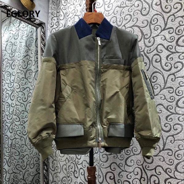 

jacket 2021 spring autumn casual coat women color block patchwork long sleeve green zipper outwear women's jackets, Black;brown