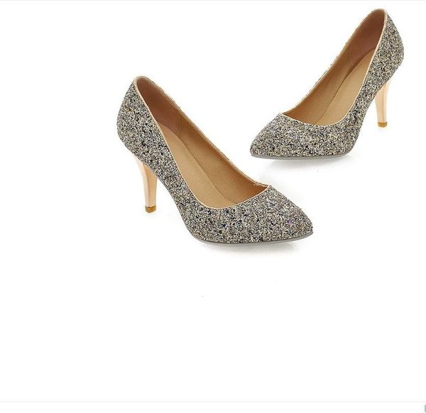 

women shoes in spring and autumn high fine heel pointed end, Black