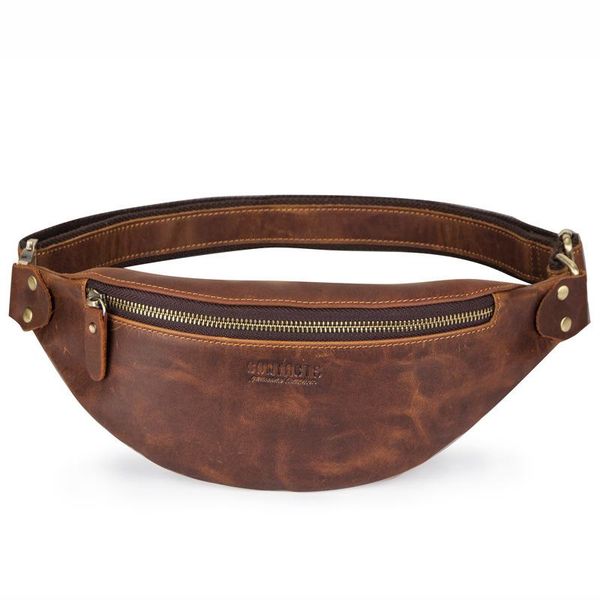 

retro cowhide men's waist bag genuine leather fashion casual bags