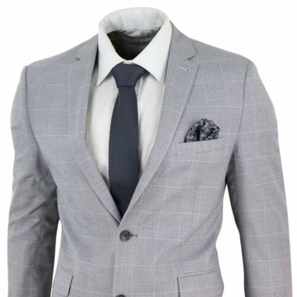 

men's suits & blazers 2021 grey mens polyester blend 2 piece ( coat+pants) notch lapel traje hombre formal suit slim fit, White;black
