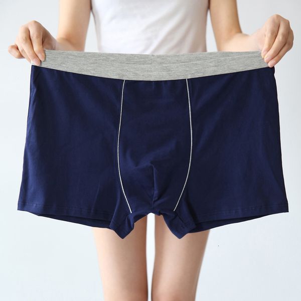 

large size fat men's underwear cotton plus 200 kg medium waist flat angle loose underpants, Black;white