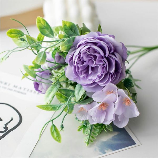 

artificial flowers simulation bouquet peony pink wedding props home decoration decorative & wreaths
