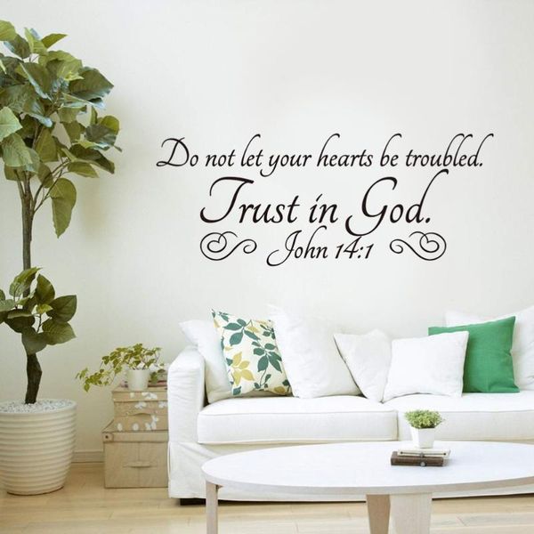 

wallpapers trust in god john 14:1 wall stickers sayings decal art