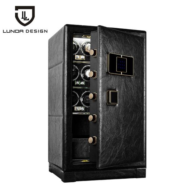 

watch boxes & cases theftproof winder safe box for automatic watches strongebox collection with tpd 5 mode control, Black;blue