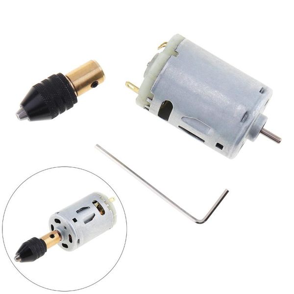 

12-24v mini 385 motor hand drill with multifunction three-jaw chuck wrench for pcb wood plastic cardboard hole saw professiona electric dril