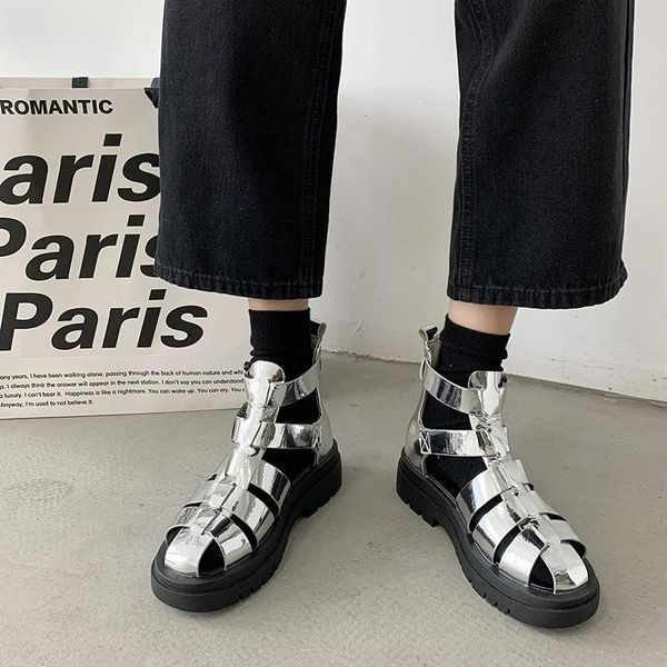 

fashion strip low hollow sandals women's early spring 2021 retro muffin bottom roman, Black